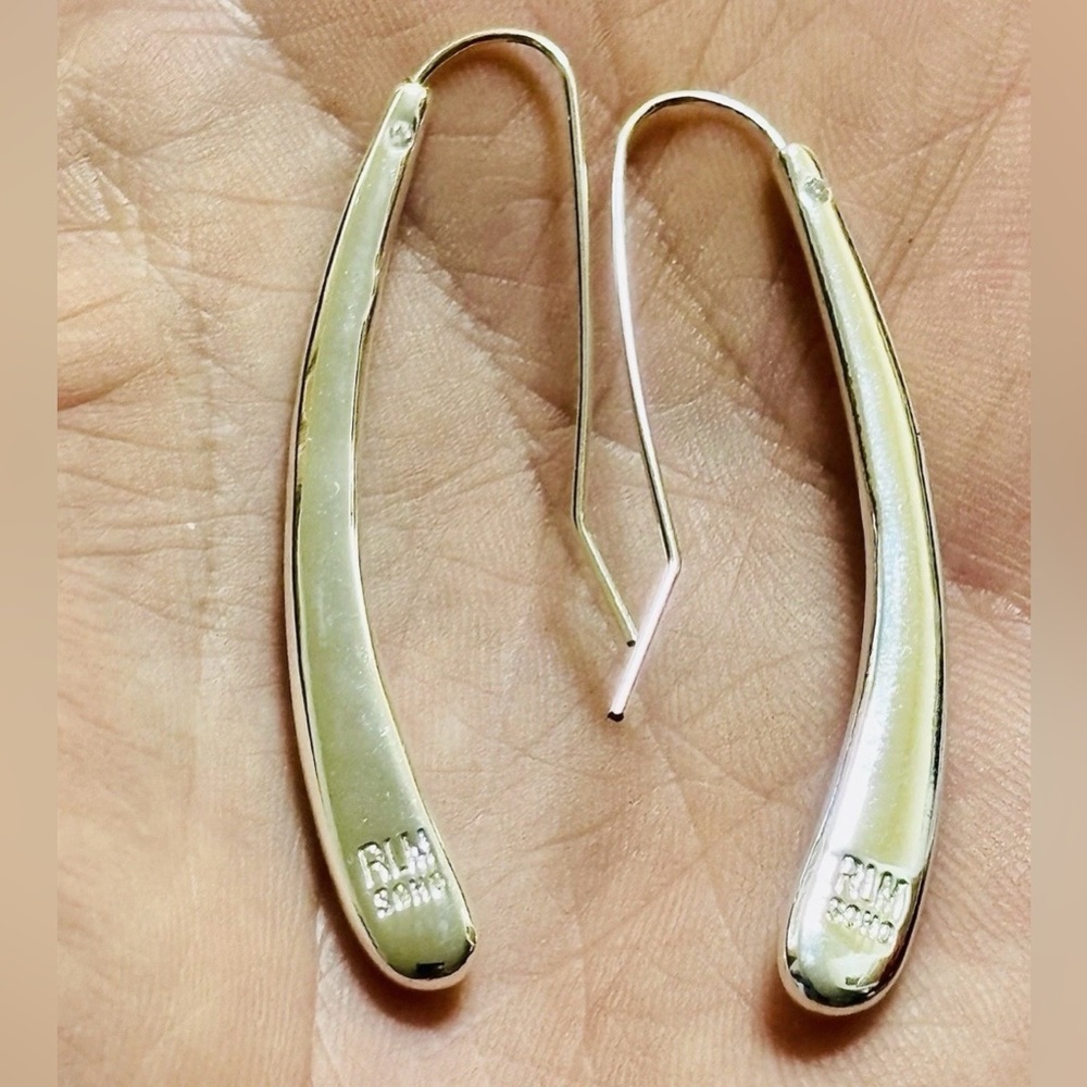 Robert Lee Morris RLM Soho Silver Tear Drop Earrings - Picture 4 of 4